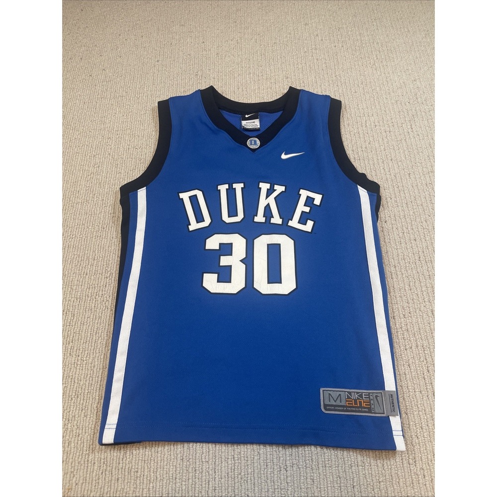 Vtg Nike Elite Duke University Blue Devils #30 Basketball NCAA Jersey Youth Med